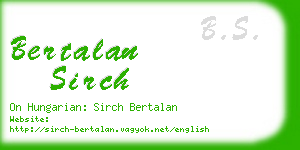 bertalan sirch business card